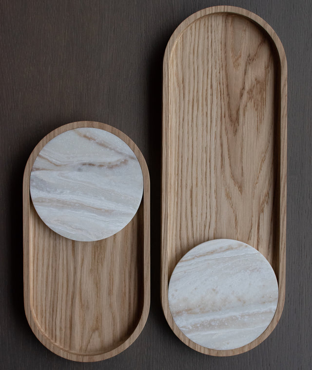 SLIDE ROUND OAK tray