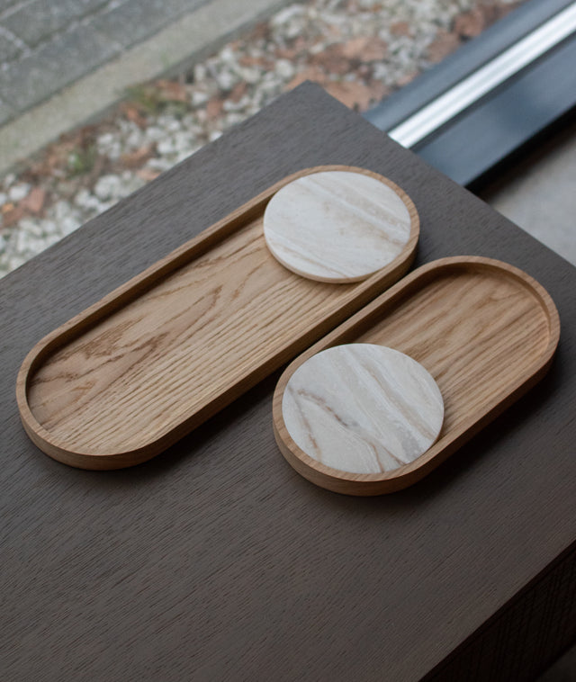 SLIDE ROUND OAK tray