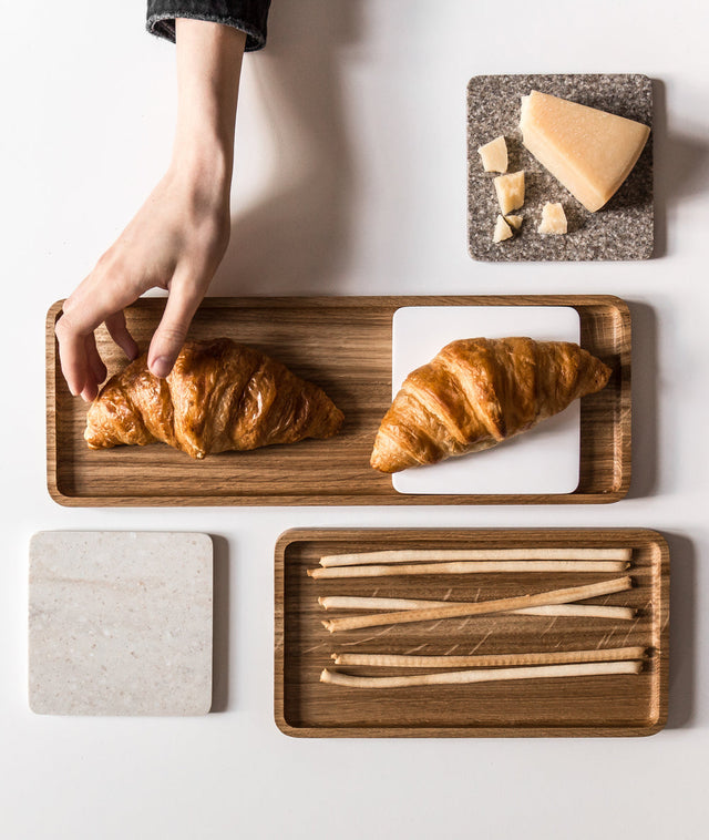 SLIDE SQUARE OAK tray