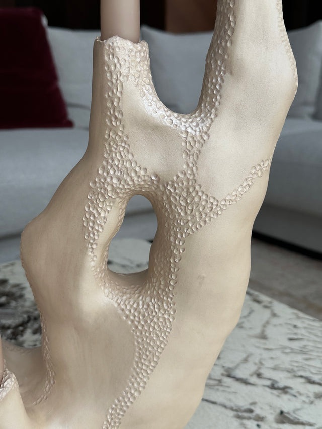 Candlestick-sculpture Coral Pearl no.3 | Goda Litvinaitė Aleknė